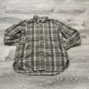 REI Co-Op Sahara Thermal Shirt Button Down Pocket Plaid WOMENS LARGE